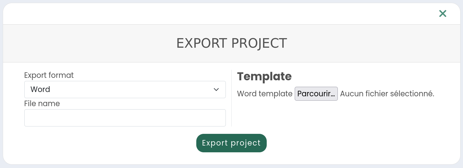 Exporter un projet